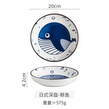Japanese Ceramic Plate Household Turnip Plate Deep Plates Shallow Plate Turnip Dish Restaurant Hotel Creative Tableware Cooking