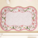 Beautiful Flower Pattern Bathroom Diatomite Carpets Non-Slip Water Uptake Room Foot Mat Set Quick Drying Resistant to Dirt Home