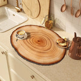 Natural Wood Grain Diatomite Kitchen Mat Super Absorbent Fast Drying Pad for Kitchen Countertop Dish Drying & Coffee Table Use