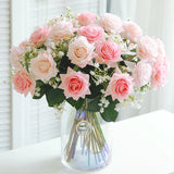11pcs/Lot Rose Artificial Flowers Real Rose Touch Flowers Home for Decorations Wedding Party or Birthday Bouquet