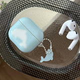 Korean Cartoon Cute Blue Dolphin Pattern Couple Earphone Case For AirPods 4 New Soft Cover For AirPods Pro 2 3 1 With Pendant