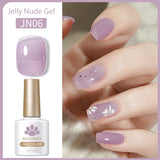 Transparen Gel Nail Polish Pink Jelly Nude Semi Transparent French Nail Camouflage UV Gel Varnish Soak Off Nail Art