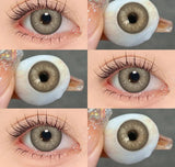1Pair 0~-8.00 Myopia Lenses Brown Color Contact Lenses with Prescription Gray Beautiful Pupil Contact Lens with Degree