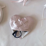 Glasses Pouch Bow Embossed Heart Pink PU Leather With Patterns Heart Shaped Eyewear Storage Case Bow Pouch Eyewear Accessory