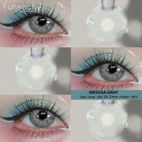 Blue Lenses with Prescription Myopia Colored Contact Lenses for Eye Cosmetic Eye Contacts Lens with Degree Yearly Pupil