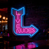 Live Nudes Neon Sign for Wall Decor, Girl Neon Light, Purple Neon Signs, USB Powered LED Neon Lights Dimmable for Man Cave, Bedroom, Hotel, Party