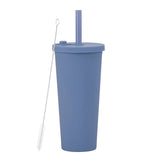 700ml,Double-Layer Straw Cup/MUG,Drinkware,Environmentally Friendly Plastic,Large Diameter,Transparent Milk Tea Cup,Holiday Gift