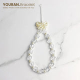 Funny Bear & Flower Heart Bead Pendant Phone Bracelet Wristband Chain Bag jewelry Lanyard Charm