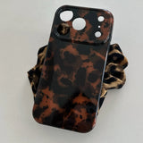 Brown Amber Retro Leopard Print Tpu Gloss Phone Case For iPhone 17 16 15 14 13 12 11 Pro Max 14/15 Plus 17 Air Soft Back Cover