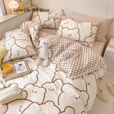 Ins Style Fashion Butterfly Bedding Set For Girls Boys Double Size Flat Sheet Duvet Cover Pillowcase Bed Linen Home Textile