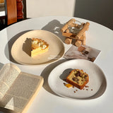 Ins Style Triangular Plates High-end Ceramic Cake Dessert Tray Exquisite Household Breakfast Plate Simple Splashed Ink Tableware