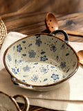 Ceramic Soup Bowl With Handle Salad Pasta Bowl Kitchen Tableware Microwave Oven Bakware 7.5inch Japanese Household Noodle Bowl
