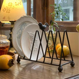 Retro Bird Triangle Cutlery Rack Kitchen Dish Storage Organizer Home Desktop Bookshelf Dining Table Decor Household Kitchen Tool