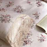 Vintage French Lace Flowers Print 1000TC Egyptian Cotton Luxury Bedding Set Duvet Cover Flat/Fitted Bed Sheet Pillowcases 4Pcs