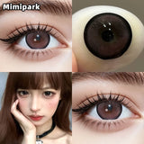 2pcs High Gloss Big Diameter Colored Contacts High Moisture Half Yearly Lenses for Daily Wear Makeup Party 0.00D No Po