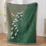 New Blanket Grassland Sheep Tassel Oil Painting Style Throw Blanket Home Decoration Sofa Towel Outdoor Camping Blanket Tapestry