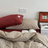 Nordic Striped Pure Cotton Bedding Sets 40S Cotton Skin-Friendly Comfortable Quilt Cover Kit Home Dorm Bedclothes for Seasons