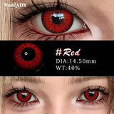 1 Pair Cosplay Color Contact Lenses Crazy Red Anime Contact Lenses For Halloween Role Play Party Cosmetic Holidays
