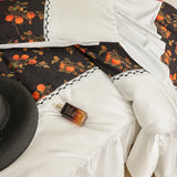 Oil Painting Style Bedding Set Luxury 100% Cotton Digital printing Ruffles Duvet Cover Bed Sheet Pillowcases Home Textile