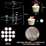 Ikeehome  4-Tier Acrylic Paper Cup Holder with Led 灯, Colorful Round Paper Cup Holder, Birthday Anniversary, Wedding Party Decoration