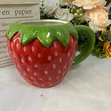 New ceramic cute strawberry cup ins style creative water cup milk mug household coffee cup breakfast