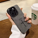 New Luxury suede Travis leather Silicone Phone Case for iPhone 16 15 14 13 12 11 14 Pro Max SE XS XR 14 Plus X Soft Cover