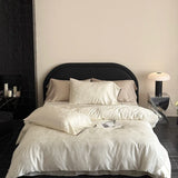 Vintage Jacquard Luxury Bedding Set Super Soft Silky Cooling Natural Lyocell Duvet Cover Flat/Fitted Bed Sheet Pillowcases 3/4Pc