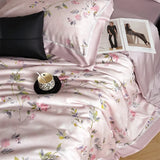 600TC Lyocell Cotton Soft Breathable Flowers Print Bedding Set Duvet Cover Set Bed Sheet/With Elastic Band Bed Sheet Pillowcases