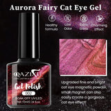 Purple Cat Eye Gel Polish Bright Magnetic Nail Gel Soak Off UV LED Semi Permanent Varnish Nail Art DIY Popular Color