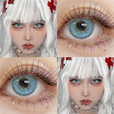 2 Pairs 6 Months Disposable Colored Contact Lenses Green Anime Cosplay Soft Contacts Lenses for Daily Party Eye Beauty