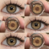 Color Contact Lenses for Eyes Gray Lense Brown Contact Blue Eyes Lenses Colorful Makeup Contact Lens Yearly 2pcs/pair