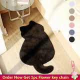 Cat Plush Carpet for Living Room Shaggy Rug Cat Patterns Floor Mat Anti-slip Long Hair Solid Bedroom Carpets Decor