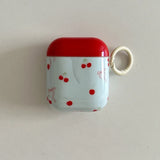 Lovely Red Cherry Bowknot Gloss Pattern Wireless Bluetooth Earphone Case For AirPods Pro 2 4 3 2 1 Soft Shell Funda With Pendant