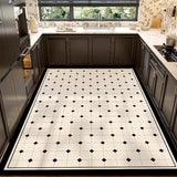 Simple Light Luxury Kitchen Carpet PVC Leather Anti-slip Floor Mat Home Decor Oil-resistant Waterproof Rugs Washable Rug