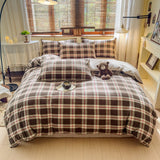 New Soft and Skin-friendly All-cotton Duvet Cover Skin-friendly Breathable Checkered Quilt Cover with Pillowcase