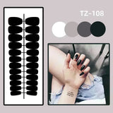 24Pcs Simple French Fake Nails with Almond Head Design Detachable 3D Irregular Star Pattern Press on False Nails Manicure Tools