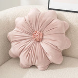 Nordic Solid Flannel Sunflower Body Pillow Flower Shaped Sleeping Back Cushion with Stamens Cozy Sofa Decoration for Home Hotels