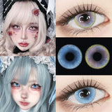 Eyes Color Contacts Colored Contact Lenses Lens Small Pupil Cosmetic Cosplay Blue 2Pcs 12 Months 1 Year Yearly Use