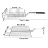 BBQ Tools Folding Fish Grill Basket Extra Large Detachable BBQ Rack Thicken with Handle Barbecue Mesh Mat Camping