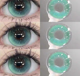 1Pair Hot Sales Green Color Contact Lenses with Diopter Myopia Eyes Fashion Soft Lenses -0.00 to -8.00 Blue Beauty Pupil