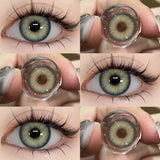Contact Lenses Natural Brown Colored Pupils Cosmetic Grey Lenses Green Lens Yearly for Daily Party