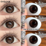 2PC Half Yearly maple Brown Color Contacts 14.2mm Sensitive Eyes Friendly Lenses fast shipping
