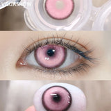 Yearly Disposable Color Contact Lenses 1Pair Anime Cosplay Party Cute Colored Contacts Fashion Makeup Lenses