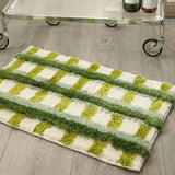 Tufting Checks Bathmat Chic Bathroom Rug Soft Fluffy Geometric Mat Carpet Floor Anti Slip Pad Aesthetic Home Room Green Decor