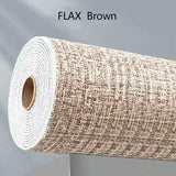 3D Linen Foam Stickers Self-adhesive PVC Solid Color Thickened Waterproof Bedroom And Living Room Wall Renovation Wallpaper