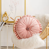Lotus Leaf Lace Pillow Round Flower Office Back Cushion Creative Circle Home Bedhead Decoration Pillows Homestay Sofa Decor