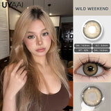 2pcs Color Contact Lenses Brown Color Lens Baby Blue Eyes Beauty Pupils Cosmetic Makeup Green Contacts Gray Lenses Yearly