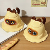 Ceramic Mug Cartoon Siamese Cat Cute Office Mug Birthday Gift Household Siamese Cat High Appearance Level Coffee Cup with Cover