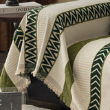 New Striped Velvet Sofa Towel with Tassels High Quality Soft Skin Friendly Blanket for Office Adjustable Dustproof Couch Covers