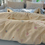 Simple Bedding Set Korean Style Soft Bed Sheet Set Queen King Size Duvet Cover Set No Filling With Pillowcase Bedroom Decor